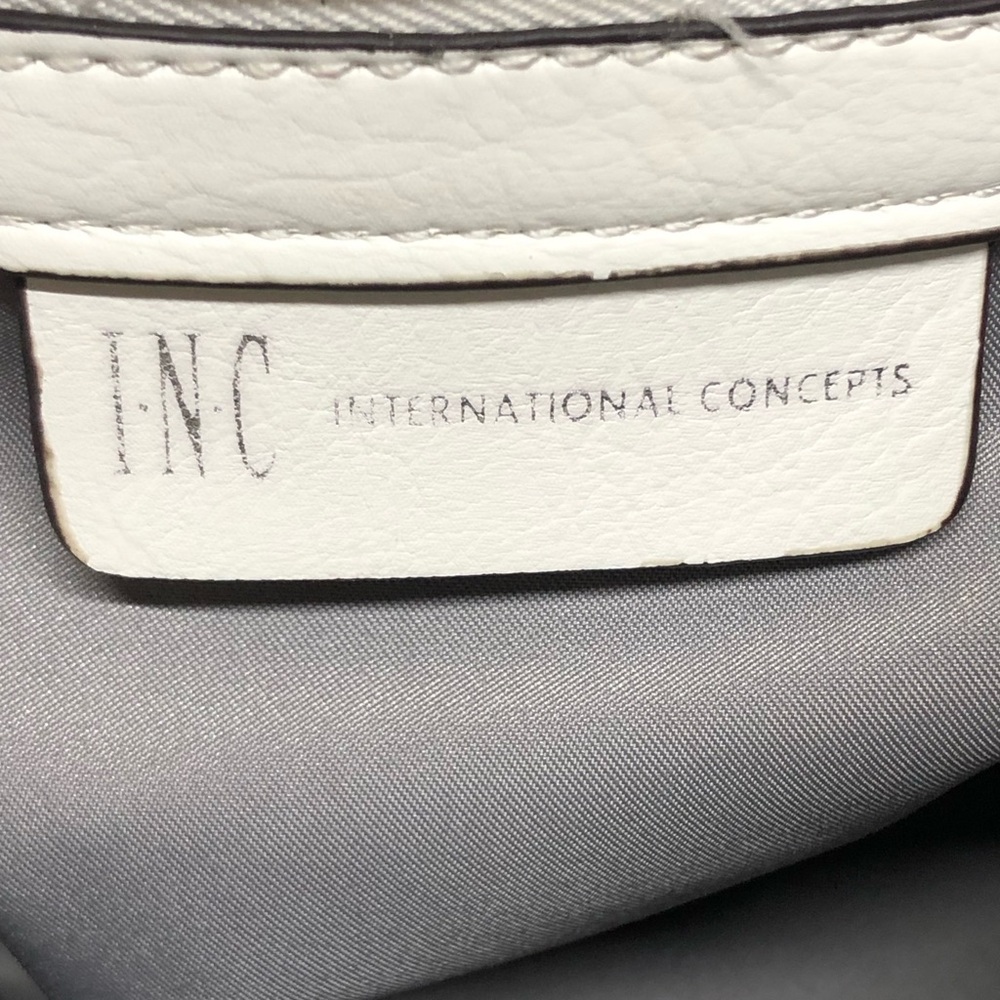 I.N.C. International Concepts White Ring Handle Bucket Bag Crossbody Purse - Picture 5 of 16